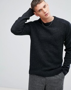 Вязаный джемпер из 100% овечьей шерсти Selected Homme - Черный