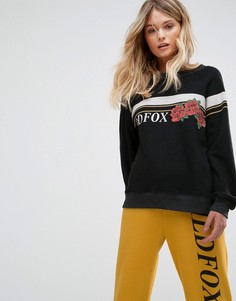 Спортивный свитер с логотипом, полосой и розой Wildfox - Черный