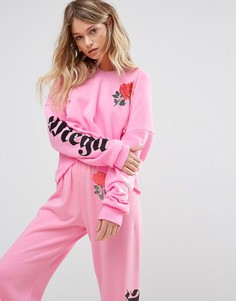 Худи с необработанным краем Wildfox - Розовый