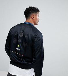 Атласная куртка с нашивками Diesel - Черный