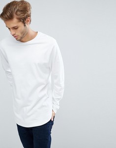 Удлиненный свитшот с закругленным краем ASOS - Белый