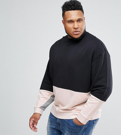 Оверсайз-свитшот в стиле колор блок ASOS PLUS - Черный