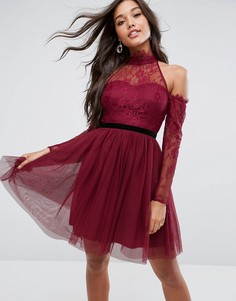Платье мини для выпускного из тюля с вырезами на плечах ASOS PREMIUM - Красный