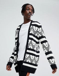 Черно-белый кардиган в полоску ASOS - Черный