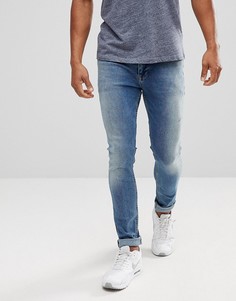 Выбеленные супероблегающие джинсы с состаренным эффектом ASOS - Синий
