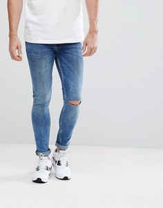 Джинсы скинни с рваной отделкой ASOS - Синий