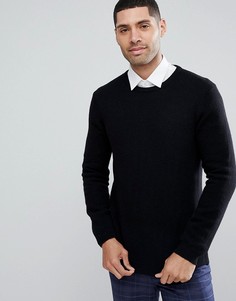 Черный джемпер из овечьей шерсти ASOS - Черный