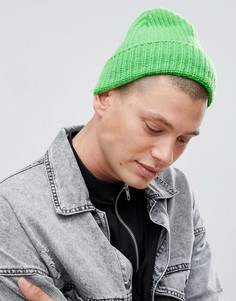 Неоново-зеленая шапка-бини из овечьей шерсти PS Paul Smith - Зеленый