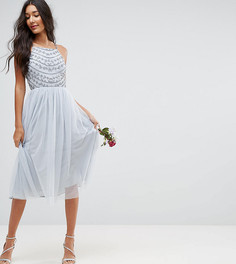 Платье миди с бисерной отделкой ASOS TALL WEDDING - Зеленый