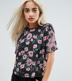 Футболка с цветочным принтом ASOS PETITE - Мульти