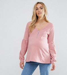 Топ с молнией спереди ASOS Maternity NURSING - Розовый