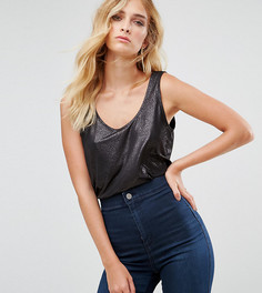 Майка с эффектом металлик ASOS TALL - Серебряный