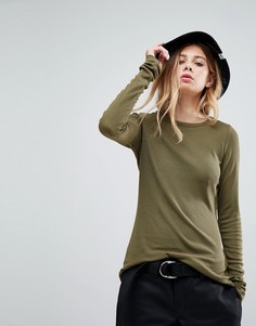 Облегающий топ в рубчик с круглым вырезом ASOS - Зеленый