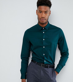 Сине-зеленая приталенная рубашка ASOS TALL - Зеленый