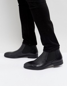 Черные кожаные ботинки челси Pier One - Черный
