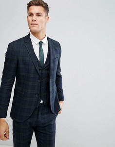 Клетчатый премиум-пиджак скинни Jack &amp; Jones - Зеленый