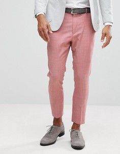 Розовые суженные книзу брюки из 100% шерсти ASOS WEDDING - Розовый