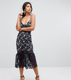 Кружевное платье миди Missguided - Темно-синий