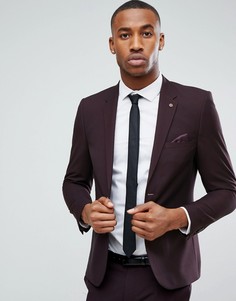 Темно-бордовый пиджак скинни Burton Menswear - Коричневый