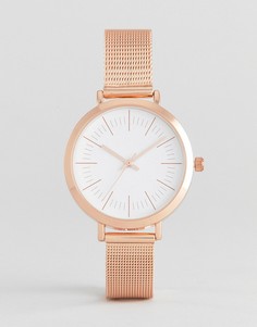 Часы цвета розового золота с сетчатым браслетом ASOS CURVE - Медный