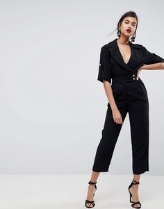 Мягкий комбинезон в стиле смокинга ASOS - Черный