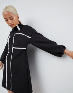 Платье мини с необработанными кромками ASOS WHITE - Синий