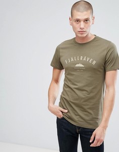 Футболка цвета хаки с логотипом Fjallraven Trekking - Зеленый