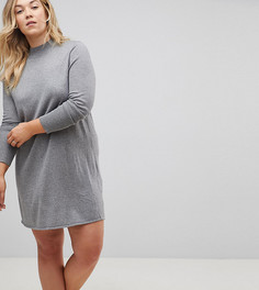 Вязаное платье с добавлением кашемира ASOS CURVE - Серый