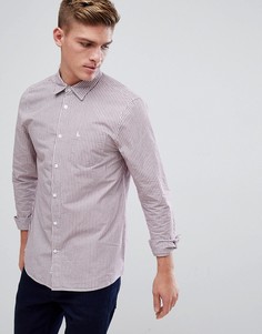Темно-красная поплиновая рубашка классического кроя в полоску Jack Wills Salcombe - Красный