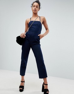 Джинсовый комбинезон-халтер ASOS - Синий
