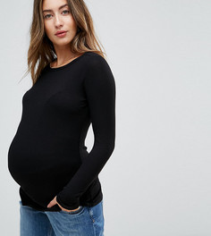 Зауженный топ в рубчик ASOS MATERNITY - Черный