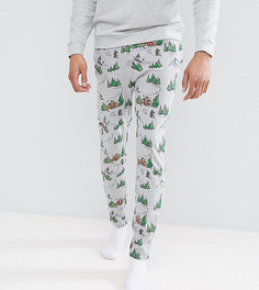 Пижамные штаны с альпийским принтом ASOS TALL Christmas - Серый