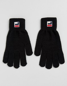 Черные перчатки с маленьким логотипом Fila - Черный