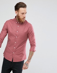 Темно-розовая облегающая оксфордская рубашка ASOS - Розовый