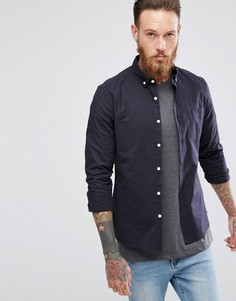 Темно-синяя облегающая оксфордская рубашка ASOS - Темно-синий