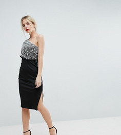Платье-футляр миди на одно плечо ASOS PETITE - Мульти