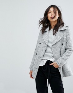 Двубортный шерстяной бушлат Abercrombie &amp; Fitch - Серый