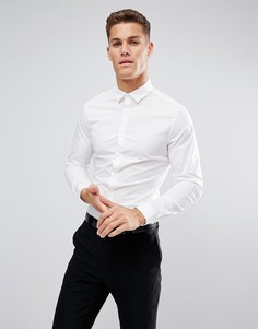Белая узкая рубашка стретч ASOS - Белый