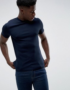 Футболка с высоким вырезом Celio - Темно-синий