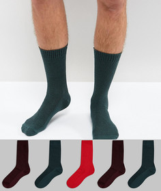 5 пар носков в новогодних тонах ASOS - Мульти