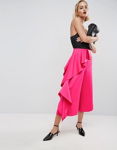 Брюки с рюшами ASOS WHITE - Розовый