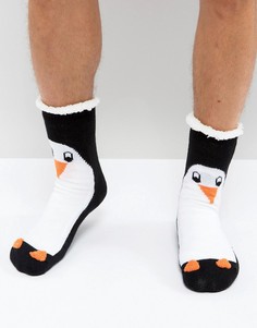 Новогодние носки-слиперы с логотипом на подошве ASOS - Мульти