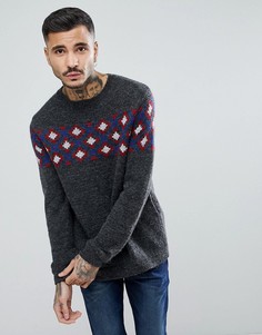 Темно-синий джемпер с добавлением шерсти ASOS - Темно-синий