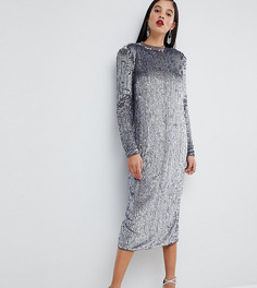 Платье миди с пайетками ASOS TALL Red Carpet - Фиолетовый