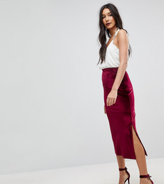 Бархатная юбка-карандаш ASOS TALL - Красный