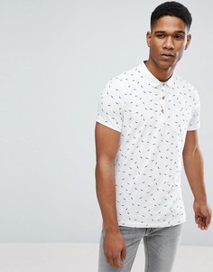 Поло со сплошным принтом птиц Brave Soul - Белый