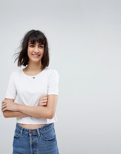 Свободная укороченная футболка с короткими рукавами ASOS - Белый