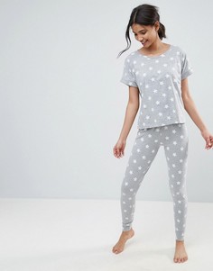 Пижамная футболка и леггинсы со звездным принтом ASOS - Мульти