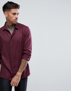 Рубашка классического кроя в горошек ASOS - Красный