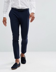 Темно-синие суперузкие укороченные брюки ASOS - Темно-синий